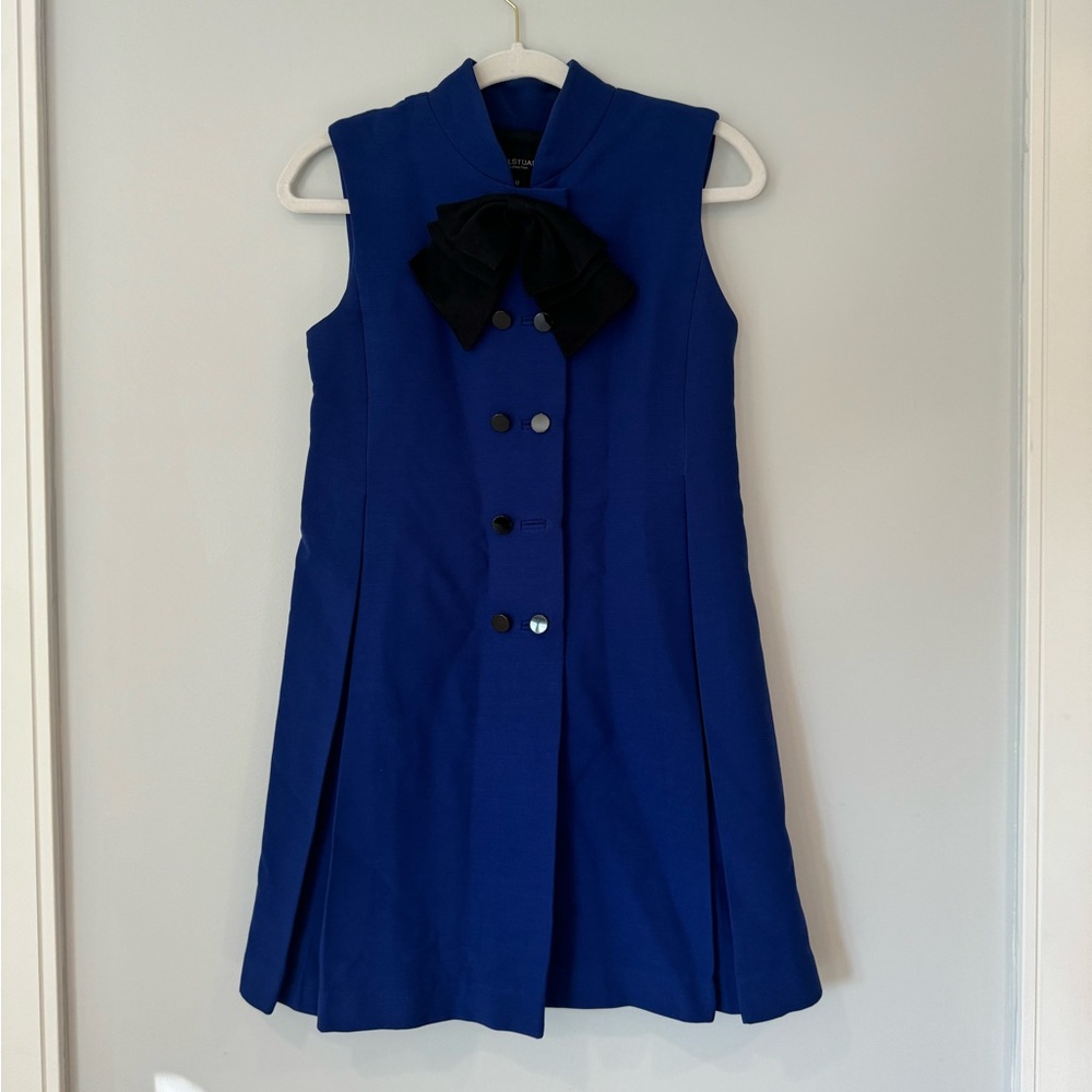 Jill Stuart Blue Wool Dress with bow tie